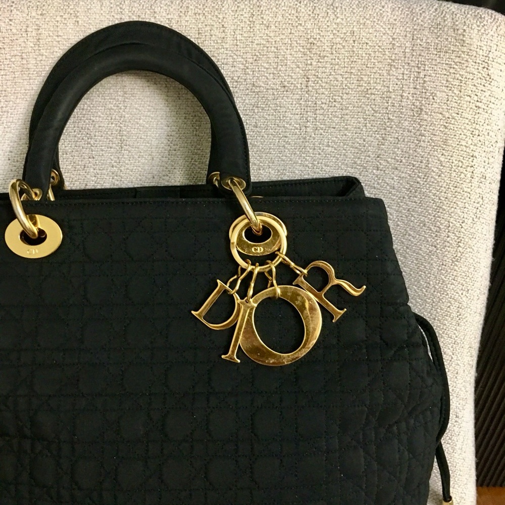Christian Dior Lady Dior Canage Handbag black canvas - Picture 3 of 16